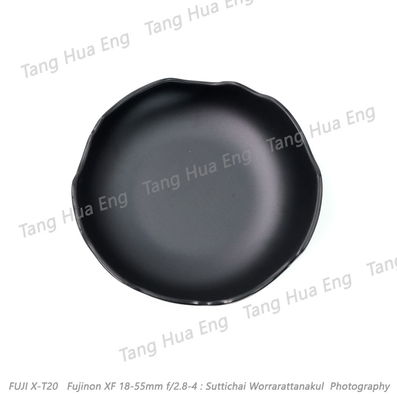 จานขอบหยัก 7 นิ้ว เมลามีน สีดำ P3306-7 Jade-line