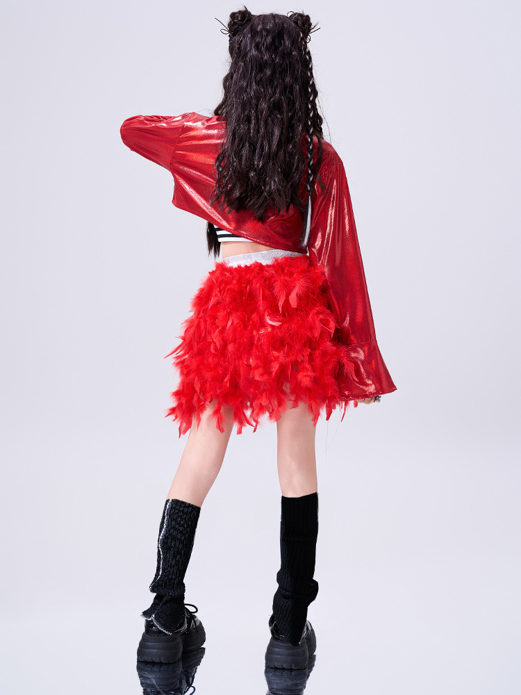 พร้อมส่ง ชุดเต้น เซ็ต เสื้อ+กางเกงขายาว คาร์โก้ หนัง สไตล์ Y2K