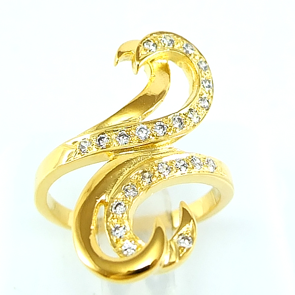 แหวนเงินแท้ราคาถูกชุบทองคำขาว เพชรCZแท้ 0.24 กะรัต งานประณีตสวยงาม สั่งผลิตค่ะ