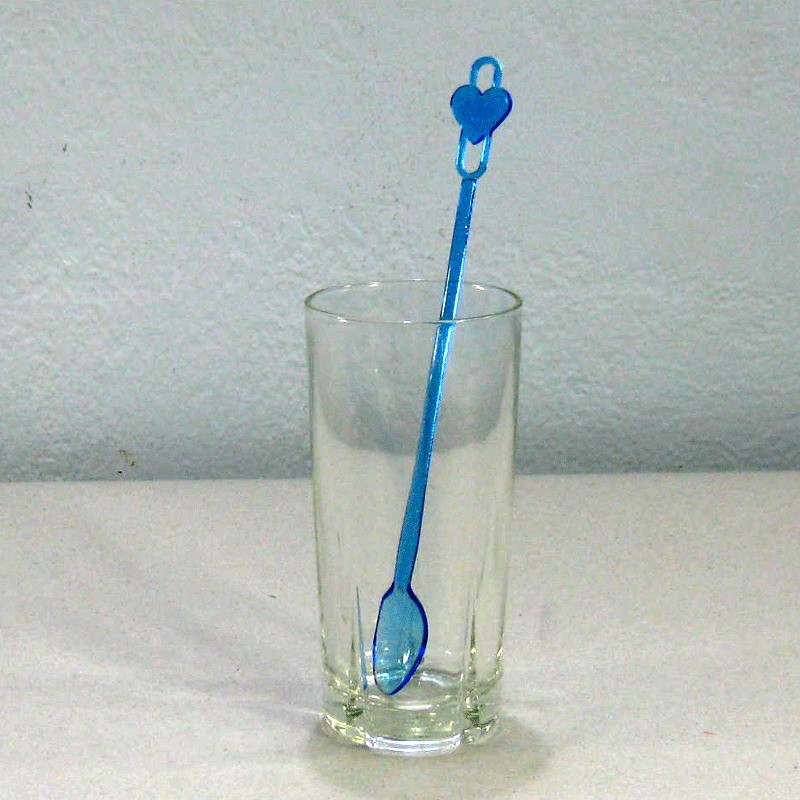 ช้อนคนเหล้าสีใส รูปหัวใจ