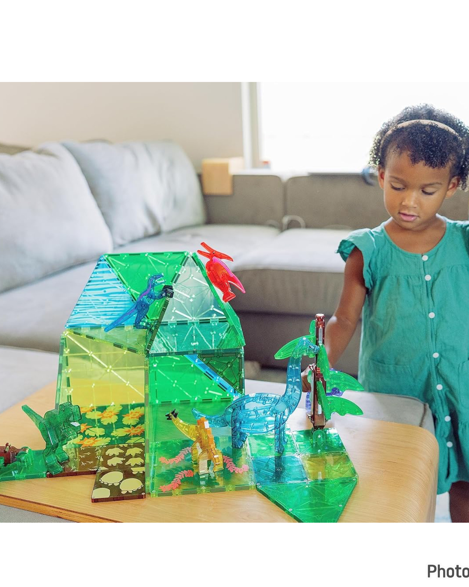 MAGNA-TILES Dinosaur World X - 50-Piece Magnetic Construction Set