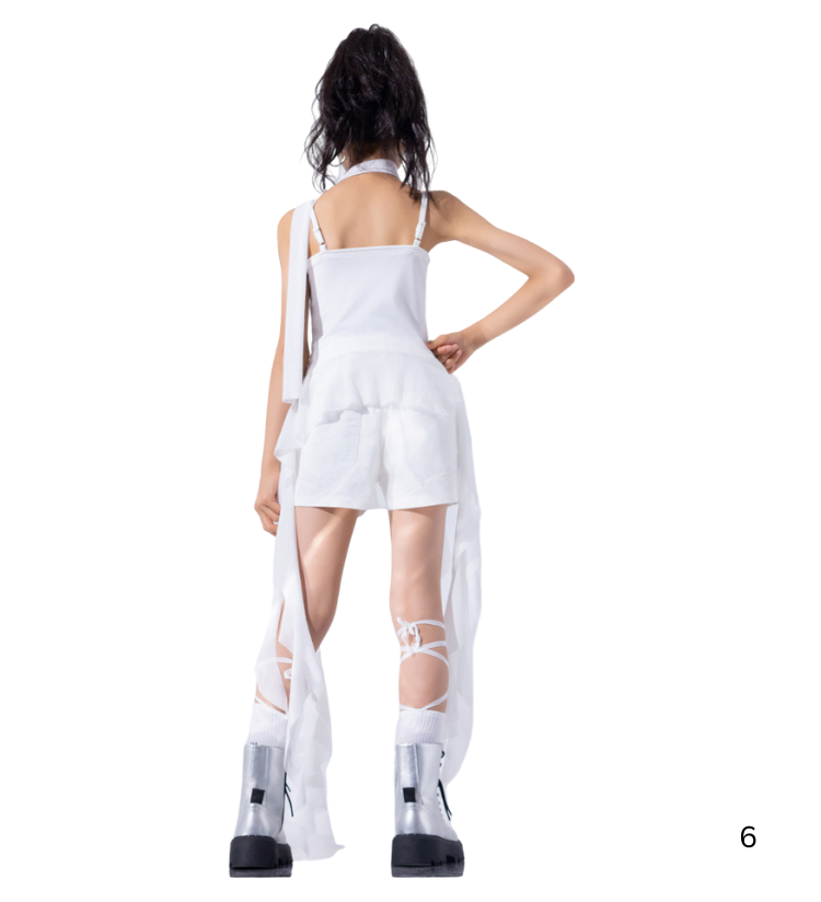 สินค้าพร้อมส่ง ***ชุดเต้น เซ็ตเสื้อกั๊กดำ ขาว +กางเกงขายาวขาวสั้นดำ