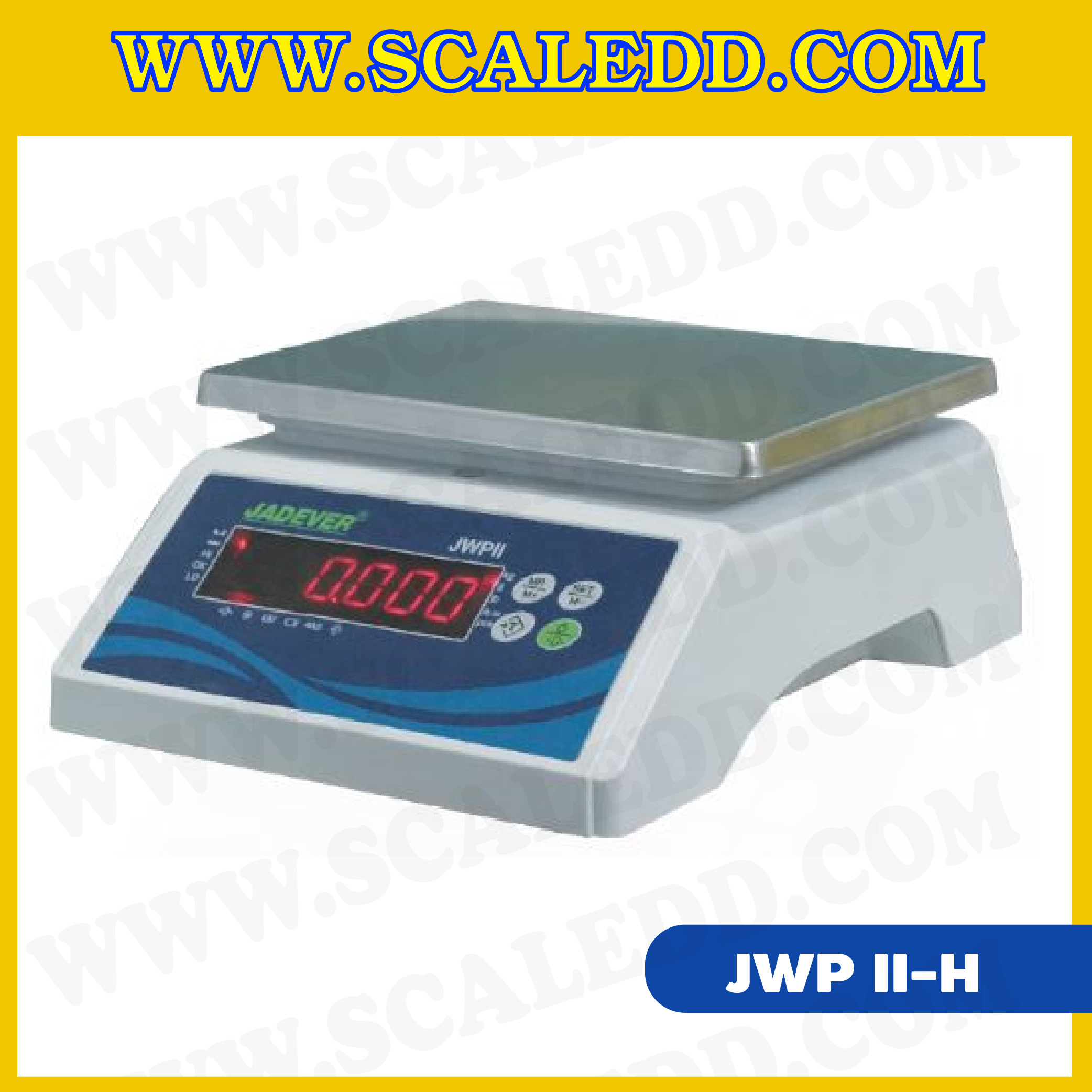 เครื่องชั่งกันน้ำ จานชั่งขนาด 261 x 204 มิลลิเมตร รุ่น JWP II-H ยี่ห้อ JADEVER (เครื่องชั่งผ่านตรวจรับรองจากสำนักชั่งตวงวัด)