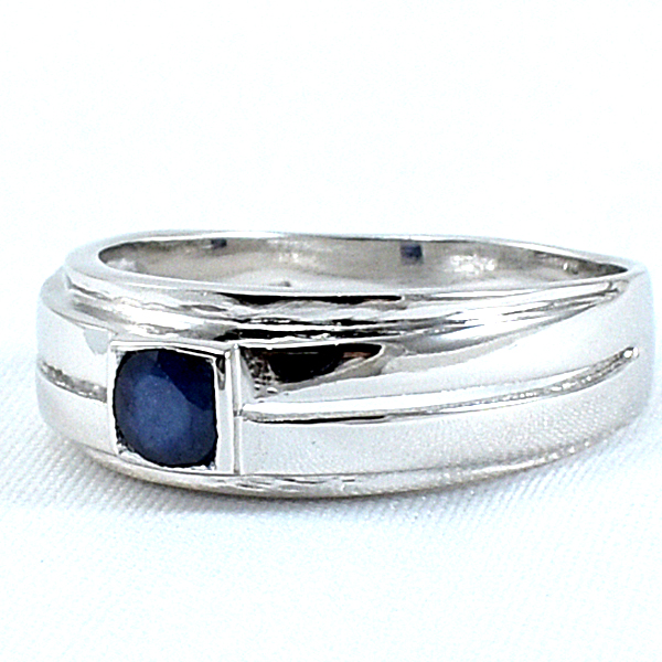 แหวนเงินแท้ราคาถูกชุบทองคำขาว ไพลินแท้ 0.35 กะรัต งานประณีตสวยงาม สั่งผลิตค่ะ