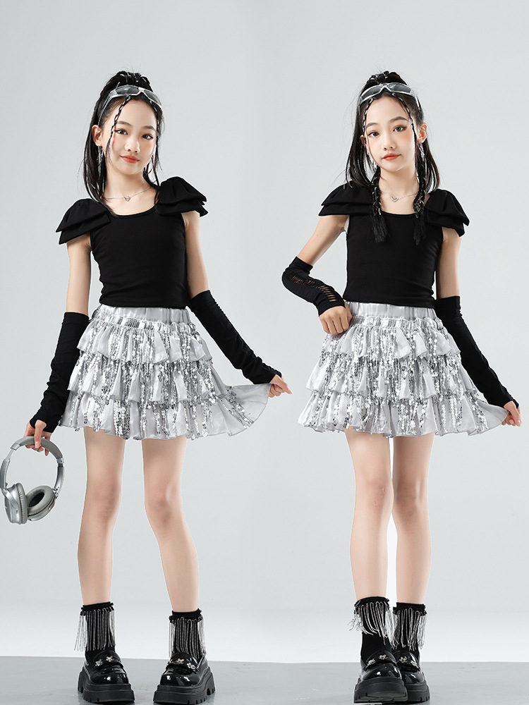 friendly4kidชุดเต้น เซ็ตเสื้อดำ ชมพู+กางเกงสั้น/กระโปรง**เปิดจอง