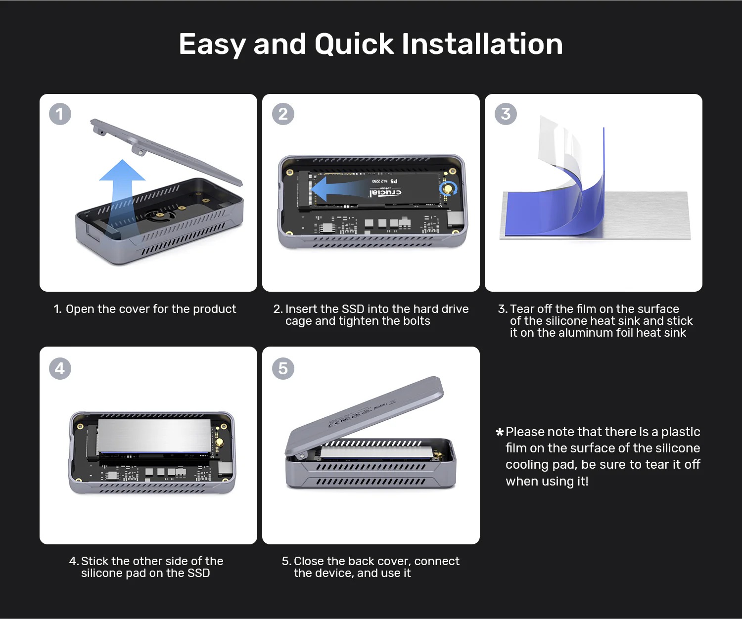 Enclosure M.2 NVMe USB4 40Gbps SolidForce Reefer TurboCool