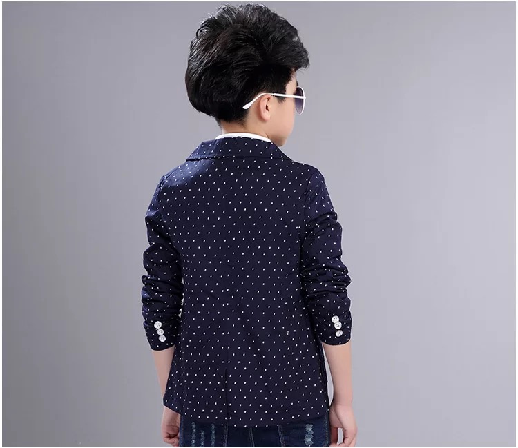 สินค้าพร้อมส่ง เสื้อคลุม แจ็คเก็ต เสื้อสูทเด็ก สีฟ้า สีกรม