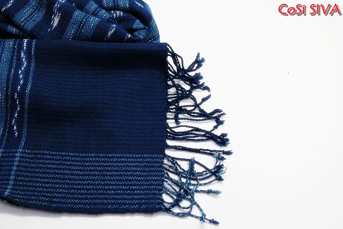 ผ้าพันคอผ้าฝ้ายย้อมคราม(Scarf - cotton dyeindigo