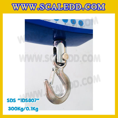 เครื่องชั่งแขวน300kg เครื่องชั่งแขวนดิจิตอล300kg เครื่องชั่งแขวน ตาชั่งแขวน300กิโลกรัม พิกัดน้ำหนัก 300กิโลกรัม ความละเอียด 0.1กิโลกรัม ยี่ห้อ SDS รุ่น IDS807 (เครื่องชั่งผ่านตรวจรับรองจากสำนักชั่งตวงวัด)