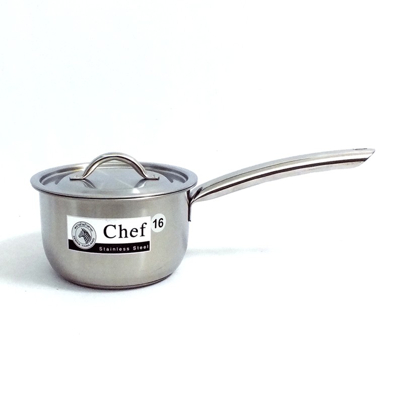 หม้อด้าม Chef ขนาด 16 ซม. + ฝาปิด ตราหัวม้าลาย