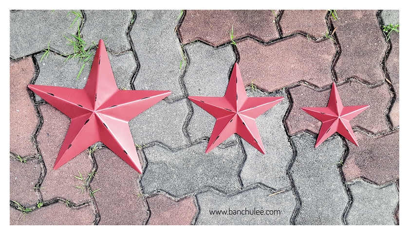 Metal Stars Wall Decor ดาวสีแดงเลือดหมู ตกแต่งผนัง งานโลหะ