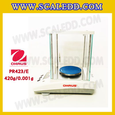 เครื่องชั่งดิจิตอล ทศนิยม3ตำแหน่ง รุ่น PR423/E เครื่องชั่ง420gx0.001g เครื่องชั่งดิจิตอล420g เครื่องชั่งละเอียดสูง420กรัม พิกัดน้ำหนัก 420g ความละเอียด 0.001g ยี่ห้อ OHAUS รุ่น PR423/E