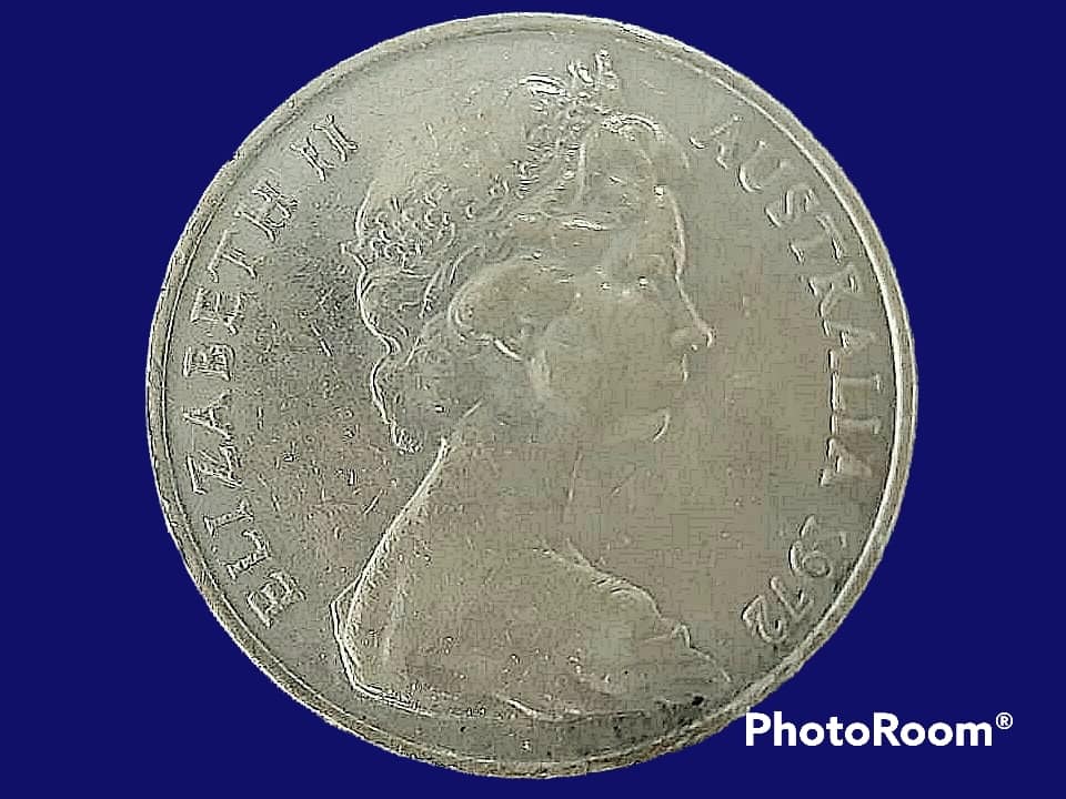 เหรียญ เงินหมุนเวียน Elizabeth II ออสเตรเลีย 20 Cents 1972