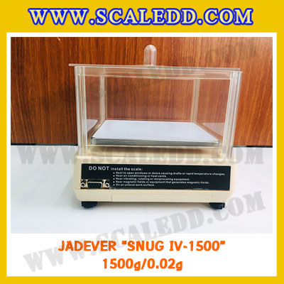 เครื่องชั่งดิจิตอลทศนิยม 2 ตำแหน่ง 1500g x 0.02g เครื่องชั่งน้ำหนักดิจิตอล1500กรัม เครื่องชั่งน้ำหนัก1500g เครื่องชั่งละเอียดสูง ตาชั่งละเอียดสูง1500กรัม พิกัดน้ำหนัก 1500g ความละเอียด0.02g ยี่ห้อ JADEVER รุ่น SNUG IV-1500