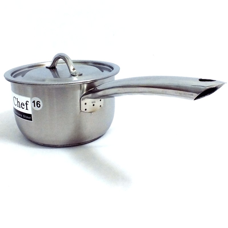 หม้อด้าม Chef ขนาด 16 ซม. + ฝาปิด ตราหัวม้าลาย