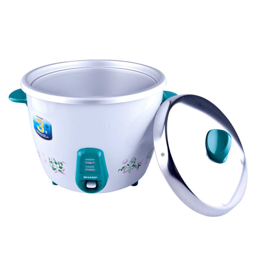 Sharp หม้อหุงข้าว ขนาด 0.6 ลิตร รุ่น KSH-206-JM (ลายสีเขียว)