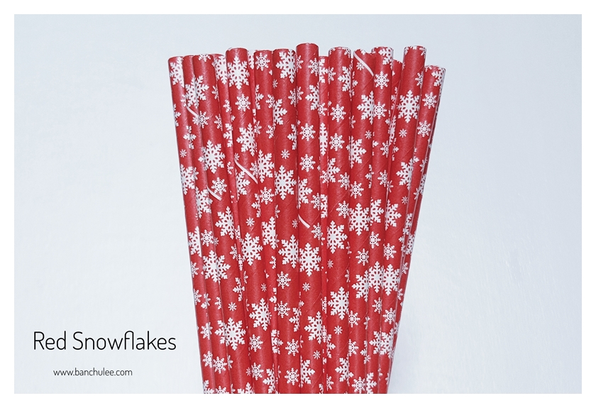 Single Pattern Paper Straws หลอดกระดาษ ใช้สำหรับดื่มน้ำ