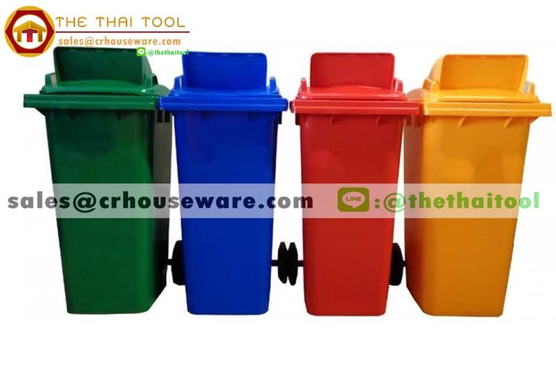 ถังขยะ 120 ลิตรมีล้อ มีช่องทิ้ง 001-M 120D Garbage pail wheel 120 Liter. 001-M 120D,ถังขยะโรงพยาบาลเครดิตส่วนราชการ