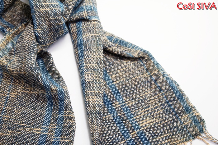 ผ้าพันคอผ้าฝ้ายย้อมคราม(Scarf - cotton dyeindigo