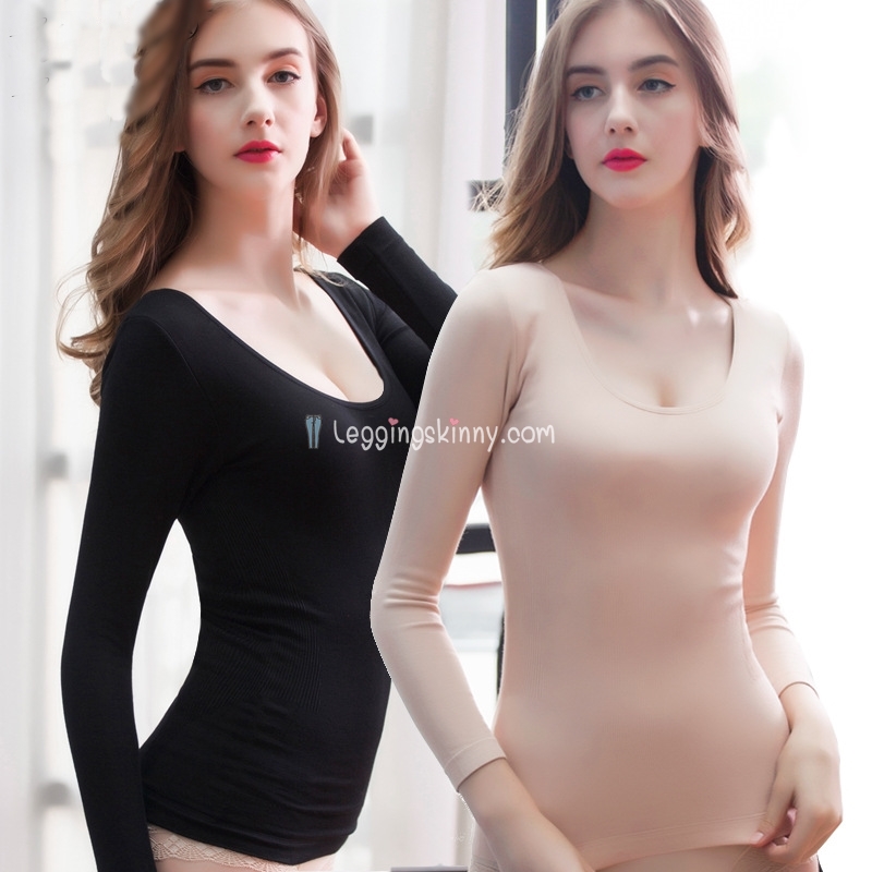 เสื้อลองจอนผู้หญิงบุขนกันหนาว แบบเรียบ มี 2 สี
