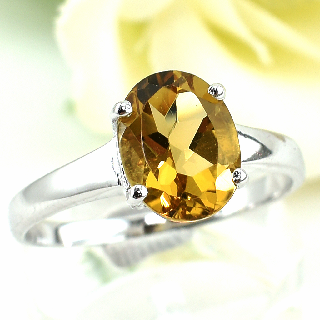 แหวนเงินแท้ราคาถูกชุบทองคำขาว พลอยแท้คอนยัคควอทซ์ 2.25 กะรัต งานประณีตสวยงาม สั่งผลิตค่ะ