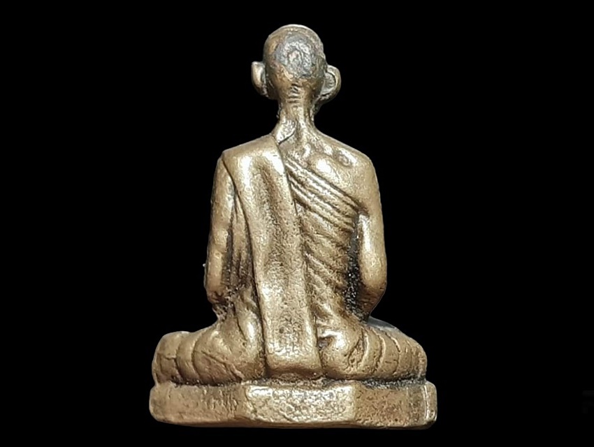 รูปเหมือนหล่อ หลวงพ่อเดิม วัดเทพสุธาราม นครสวรรค์ เนื้อทองผสม รุ่นเสาร์ 5 ฐานยันต์ปั๊ม