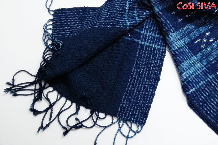 ผ้าพันคอผ้าฝ้ายย้อมคราม(Scarf - cotton dyeindigo