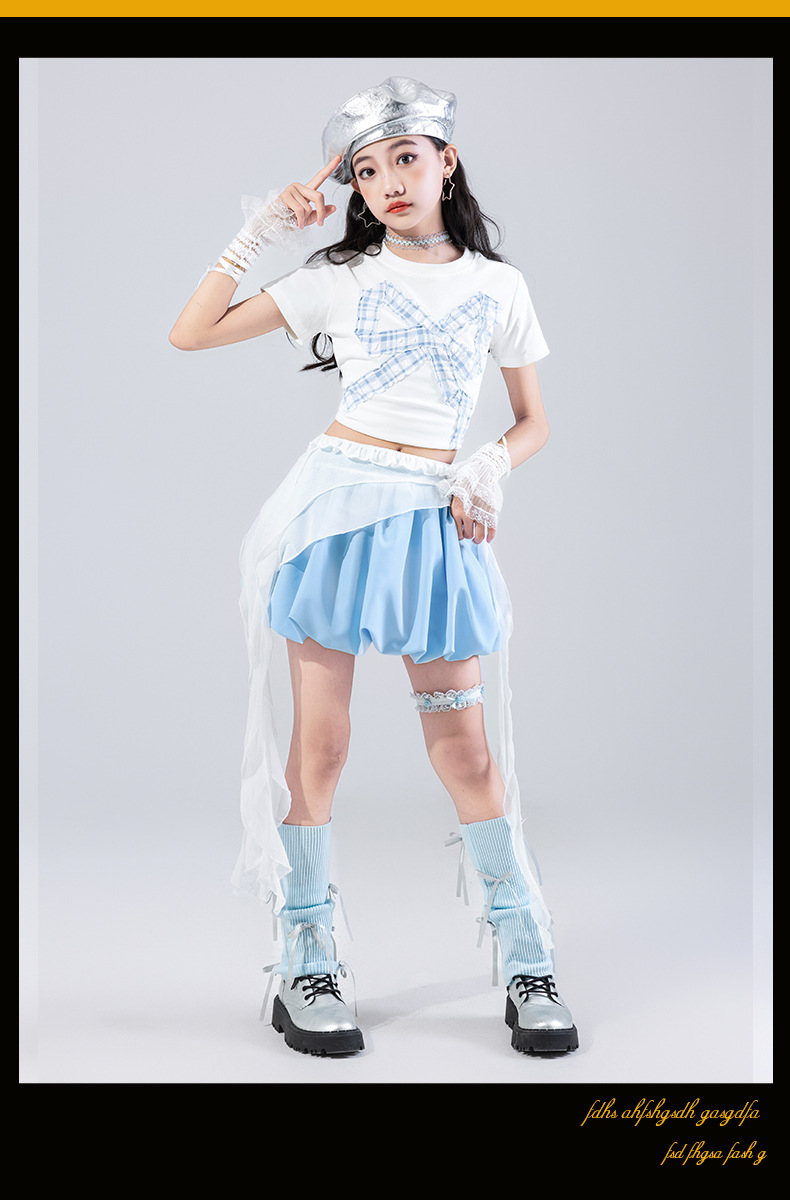 พร้อมส่ง ชุดเต้น เซ็ตฟ้าเสื้อ+กระโปรง/กางเกง**เปิดจอง