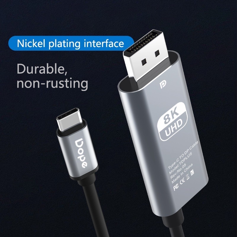 Type C to DP V1.4 รองรับความละเอียด 8K 60Hz ความยาว 2เมตร รองรับการชาร์จ 100W PD Charging by Dope