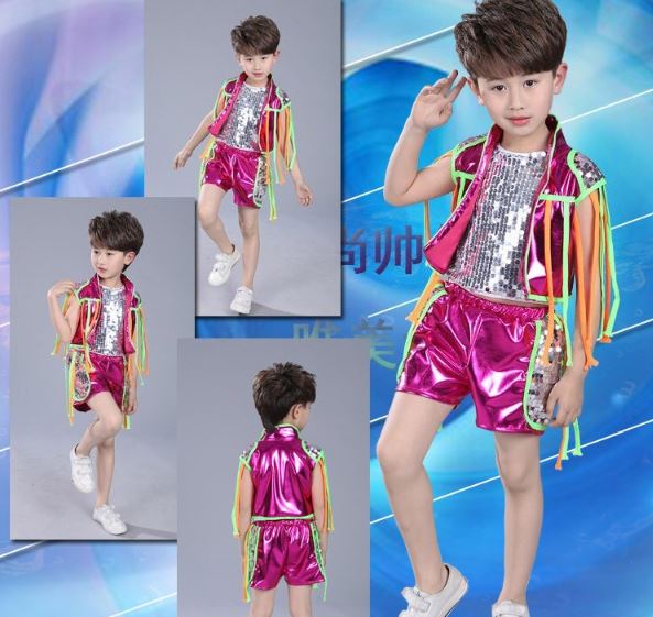 ชุดเต้น ชุดแดนซ์ ขาสั้นสีชมพูเงา