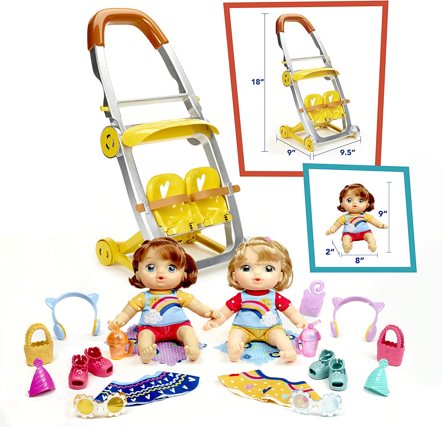 Baby Alive Littles, Shop ‘N Stroll Twins, Blonde Hair Doll, Red Hair