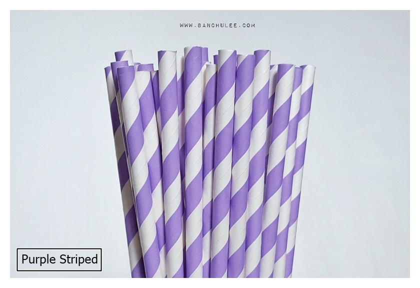 Single Pattern Paper Straws หลอดกระดาษ ใช้สำหรับดื่มน้ำ