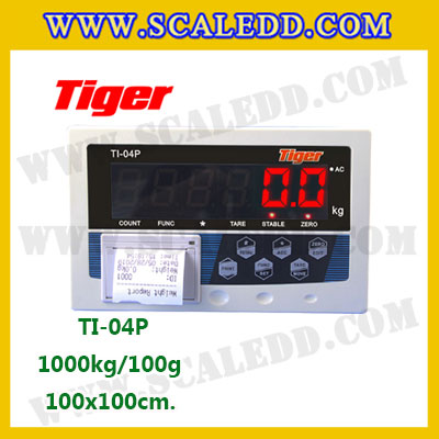 เครื่องชั่งพร้อมปริ้นเตอร์ในตัว พิกัด 1000kg รุ่น TI-04P ขนาดแท่น 100x100cm. เครื่องชั่งน้ำหนัก1000kg เครื่องชั่งดิจิตอล1000kg ตาชั่ง1000kg ตาชั่งดิจิตอล1000kg พิกัดน้ำหนัก 1000kg ค่าละเอียด 100g เครื่องชั่งยี่ห้อ TIGER รุ่น TI-04P