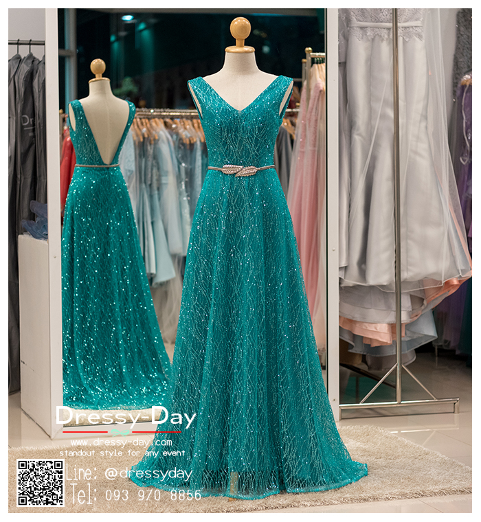 รหัส ชุดราตรี : PF068 ชุดราตรียาว แขนกุด สีเขียวมรกต คอวี งานเพชรทั้งชุด สวยหรู สง่า โดดเด่นที่สุด ใส่ออกงานกาล่าดินเนอร์ งานพรหมแดง ไปงานแต่งงาน งานบายเนียร์ หรือเป็นชุดถ่ายพรีเวดดิ้ง
