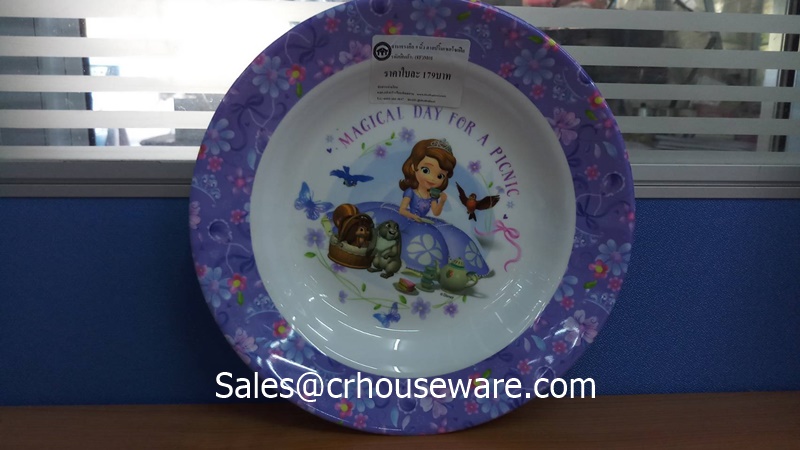 จานทรงลึก 9 นิ้ว ลายsofia