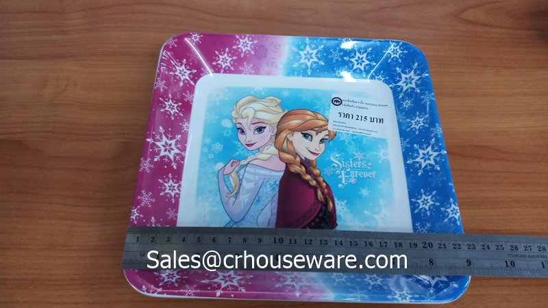 จานสี่เหลี่ยม 9 นิ้ว ลาย Sister Fonzen