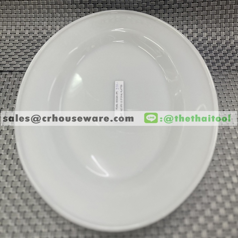 จานเปล เนื้อมุก ลายมุก (ไม่เขียนขอบทอง) ขนาด 13.5 นิ้ว