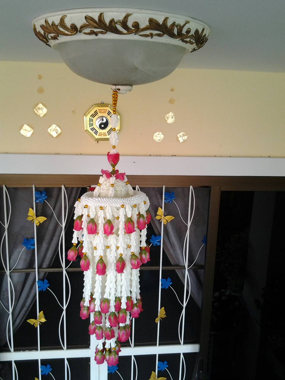 โคมแขวนระย้าดอกรักรอบ 5 ชั้น