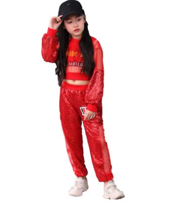 ชุดหรีดเดอร์ ชุดเชียร์ ชุดเต้น ชุดแดนซ์ ปักเลื่อมแขนยาว ขายาว