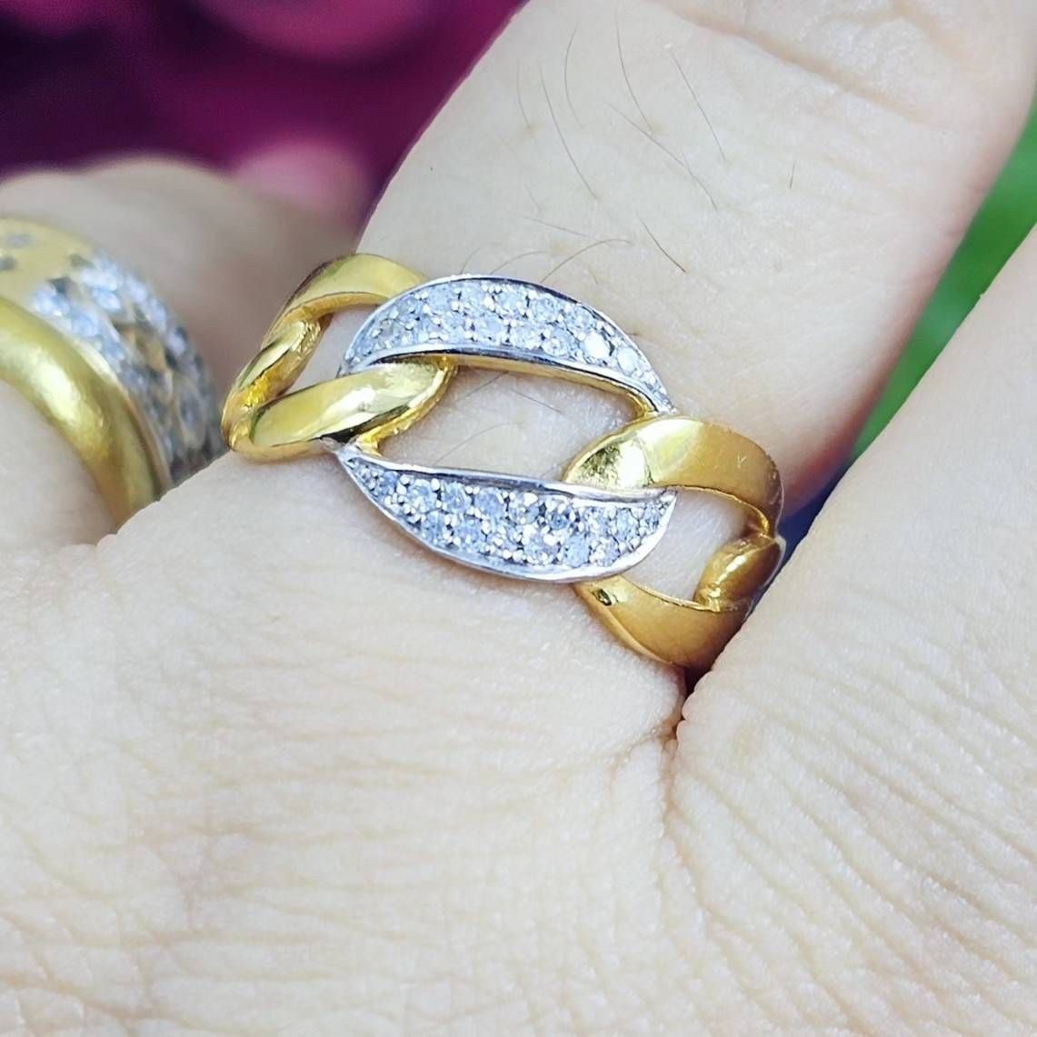 พร้อมส่งและสั่งผลิตแหวนเพชรแท้ลายเลส แหวนแต่งงาน แหวนหมั้น ใส่เที่ยว ออกงาน แหวนทองคำ 9K เพชรกุหลาบแท้ 0.16 กะรัต 30 เม็ด ราคาถูกมาก ส่งฟรี