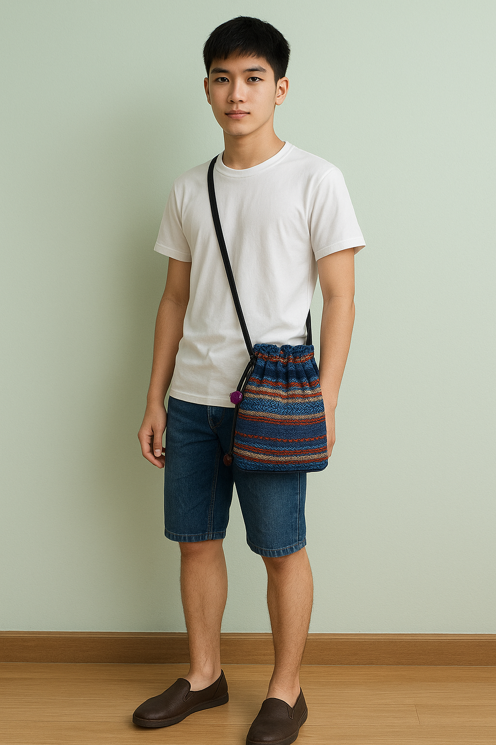 สีสันชนเผ่าม้ง ✨ ใส่ปุ๊บลุคโดดเด่นทันที Crossbody ลายทอแบบเอเชียโบฮีเมียน 🎒 เบา ใส่ของได้เยอะ ใช้ไปคาเฟ่ก็เก๋ เดินเที่ยวก็ดี 💙 ใครชอบสไตล์ Ethnic Minimal ต้องมีใบนี้เลย!