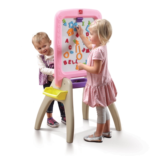 กระดาน STEP2 Easel For Two with Bonus Magnetic Letters/Numbers สีชมพู (พร้อมส่ง)