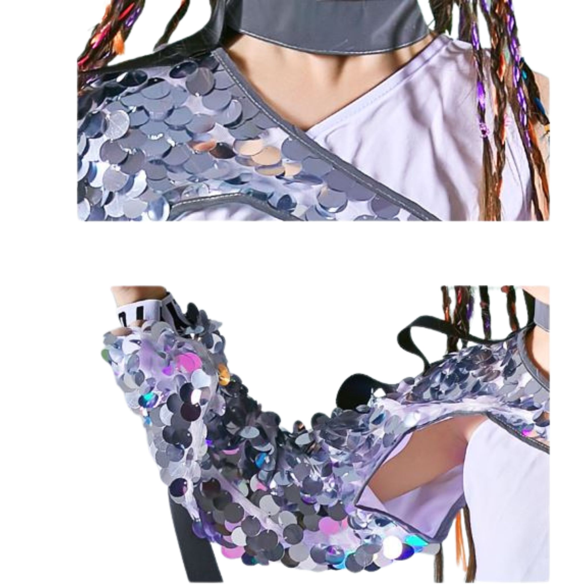 พร้อมส่ง ****ชุดเต้น ชุดแดนซ์ เสื้อแขนยาว+ตัวในสีขาว+กางเกงขายาวสีดำ