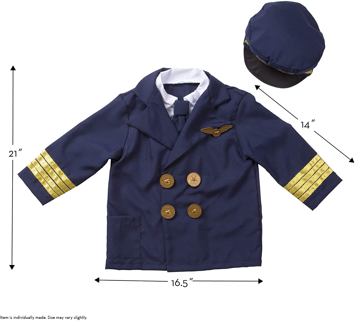 Melissa & Doug รุ่น Pilot Role Play Costume ชุดแฟนซีชุดนักบิน