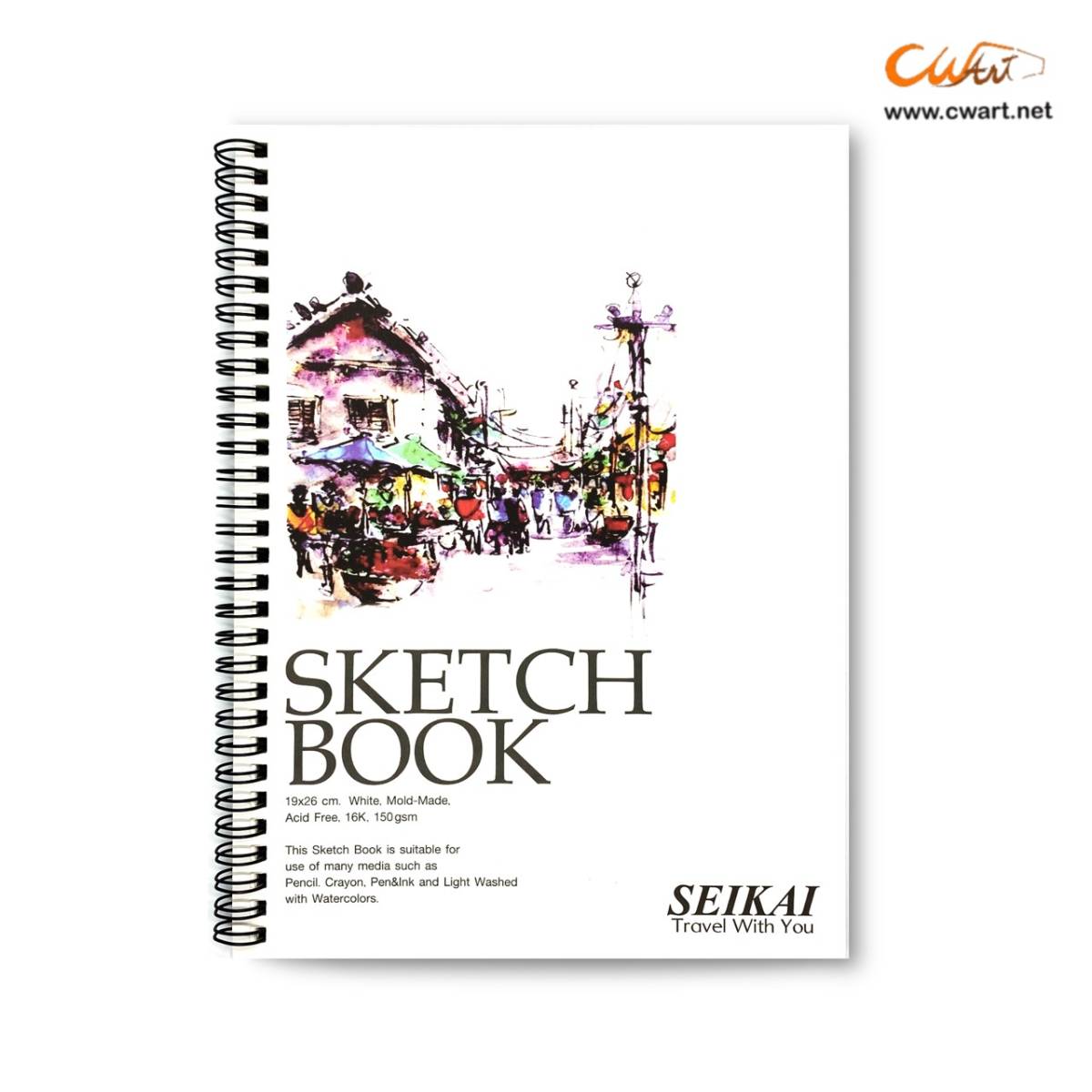 สมุดสเก็ตช์ริมลวด Seikai 150g 25แผ่น