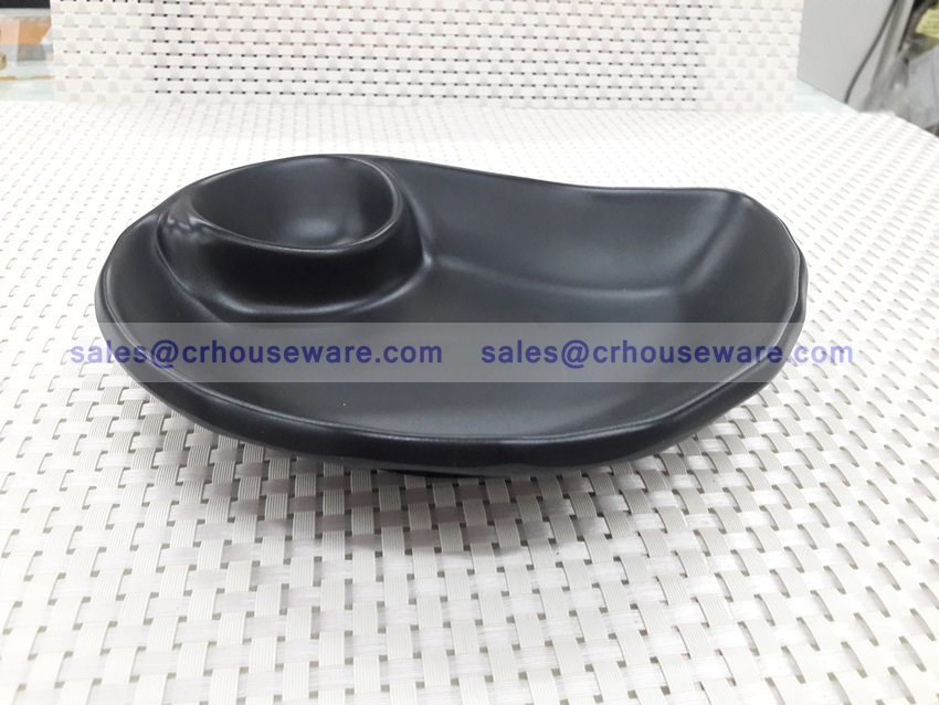 จานสแน็ก พร้อมช่องน้ำจิ้ม 017-PX-H161985