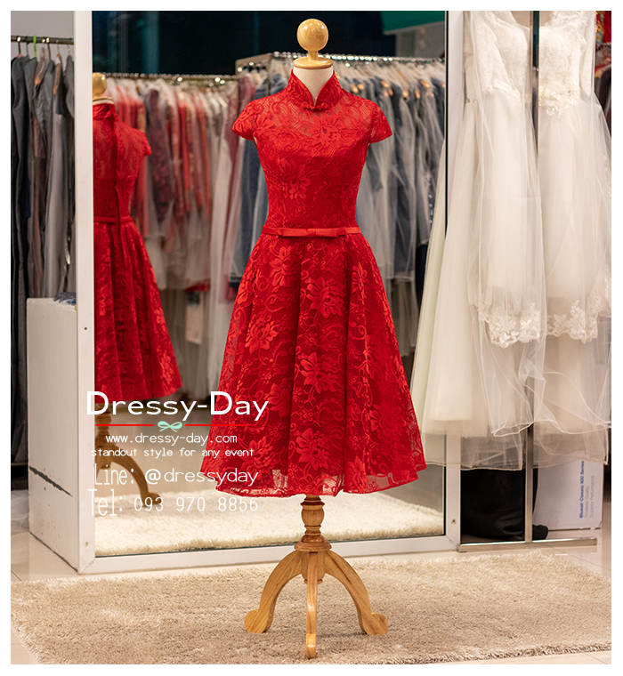 รหัส ชุดราตรีสั้น : PFS123 ชุดงานหมั้นแบบจีน ประยุกต์ สมัยใหม่ ชุดแต่งงานยกน้ำชา สวย เรียบหรู แบบมินิมอลสไตลล์