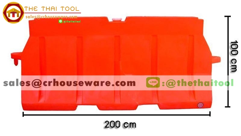 แท่งแบริเออร์พลาสติกใส่น้ำ สีส้ม ,แผงกั้นจราจรใหญ่, Traffic Barrier 006- RT200