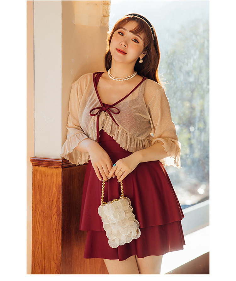 ชุดว่ายน้ำคนอ้วน5xl เซต 2 ชิ้น รอบอก 40-46 รอบเอว 36-44 สะโพก 40-48 นิ้ว ยาว 33 นิ้ว เสื้อตัวนอก 48 นิ้ว ผ้าดี งานสวย คุ้มมากค่ะ