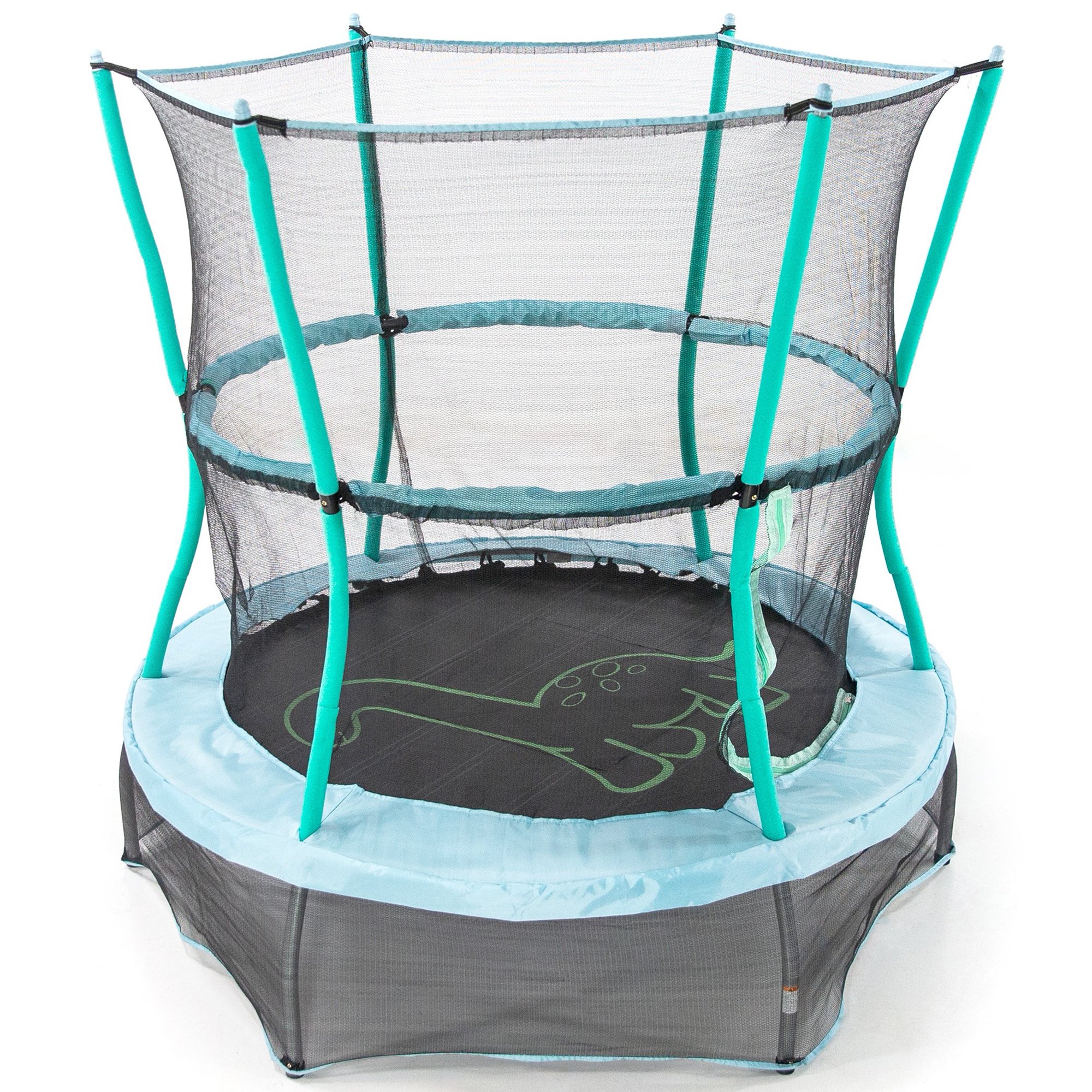 แทรมโพลีน Skywalker Trampolines 55-Inch Bounce-N-Learn Trampoline, with Enclosure and Sound, Stomping Dinosaur ขนาด 55 นิ้ว ลายไดโนเสาร์